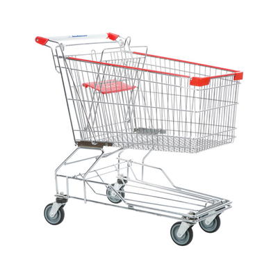 Unveiling kJ 150L Asian style supermarket metal food shopping trolley high quality trolley without baby seat for sale