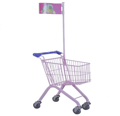 Convenience 100L Supermarket Kids Shopping Cart Kids Small Metal Shopping Trolley