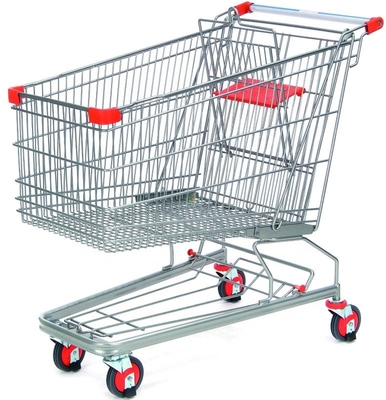 Unfolding Cheap 80l 4 Wheels Wire Grocery Cart Supermarket Metal Shopping Trolley